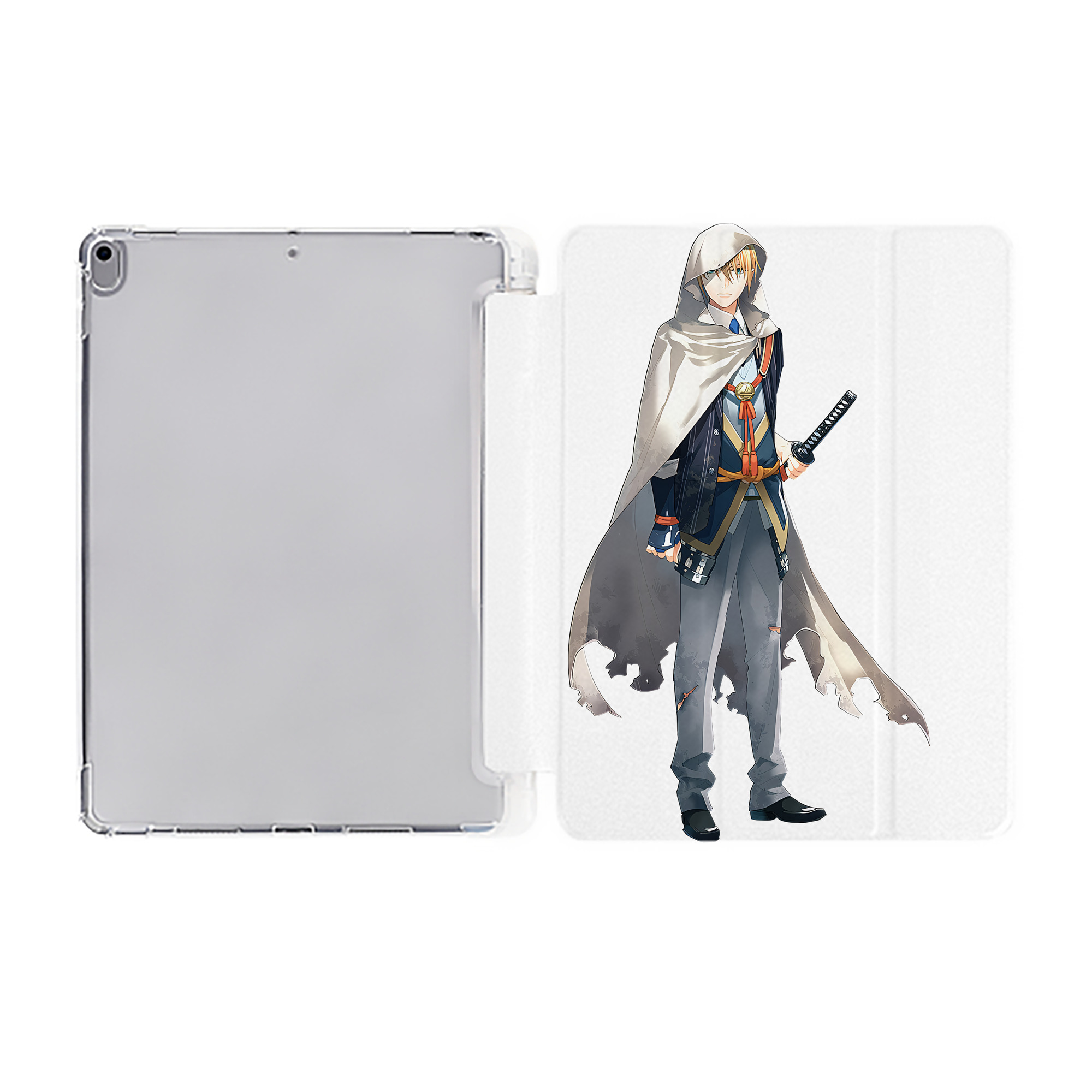 （画像用） 刀剣乱舞 Touken Ranbu IPad ケース ペン収納付き 三つ折りスタンド PUレザー×シリコン 対応機種9.5/10.5/10.9インチ